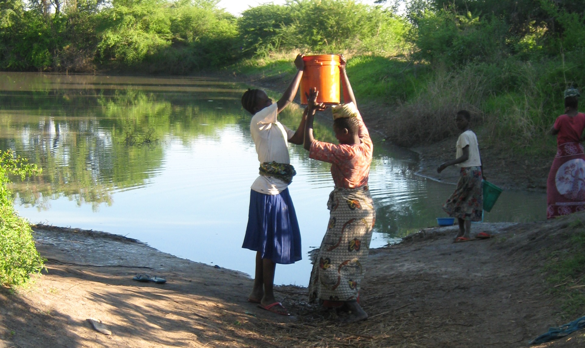Women in Nondwa Village Searching for Water from Nondwa Dam